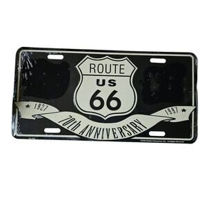 Vintage Route 66 70th Anniversary Commemorative License Plate - 1927-1997